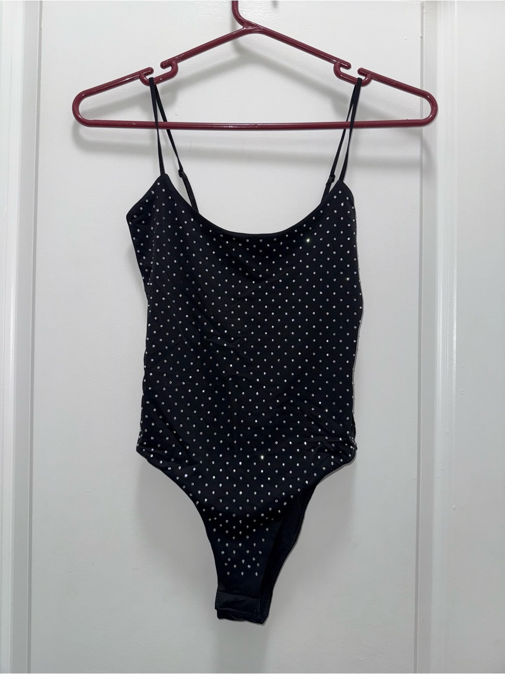 NWT Zara Black Rhinestone Bodysuit